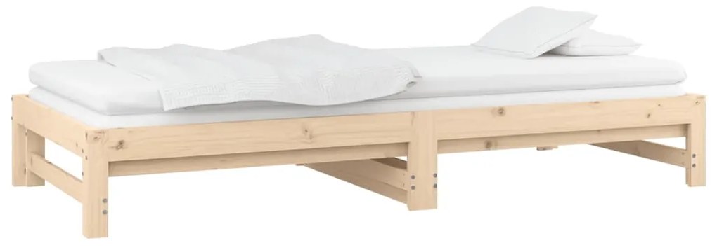 Sofá-cama de puxar 2x(80x200) cm madeira de pinho maciça