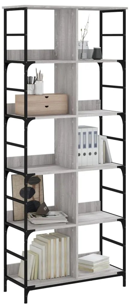 Estante 78,5x33x188,5 cm derivados de madeira cinzento sonoma