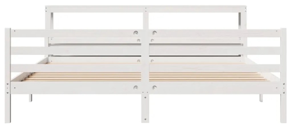 Estrutura de cama c/ cabeceira sem colchão 200x200 cm branco