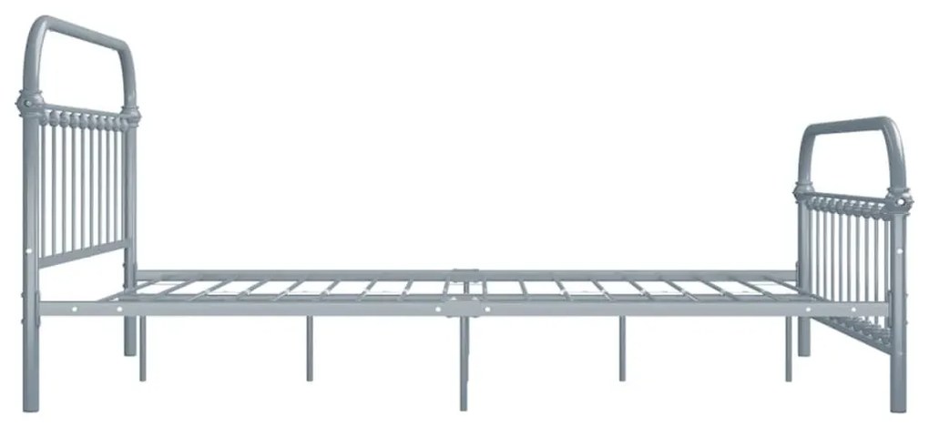 Estrutura de cama metal 140x200 cm cinzento