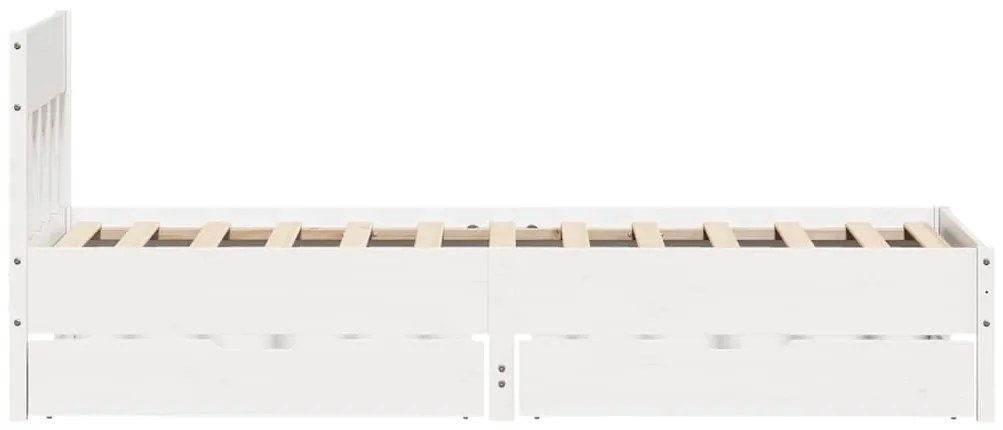 Cama sem colchão 90x190 cm madeira de pinho maciça branco