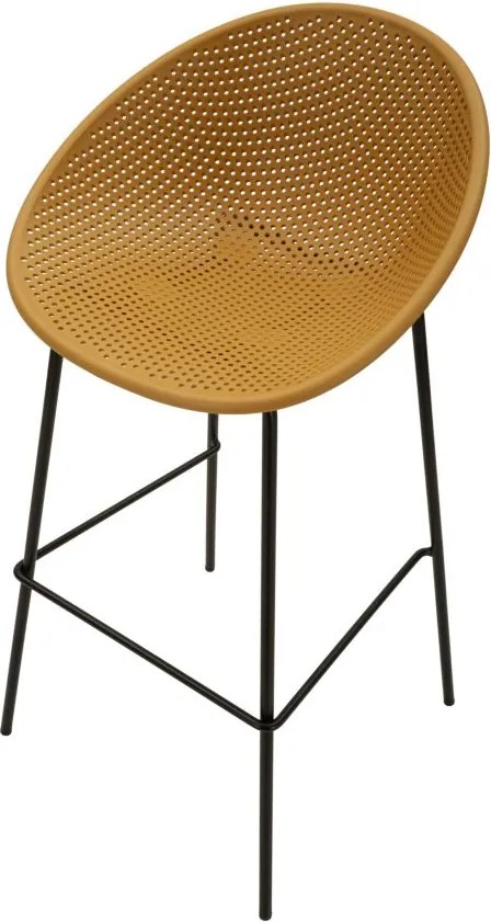 CONJUNTO DE 2 BANCOS DE BAR IBIZA 50X50X98 CM (ALTURA DO ASSENTO 75 CM) AMARELO E PRETO