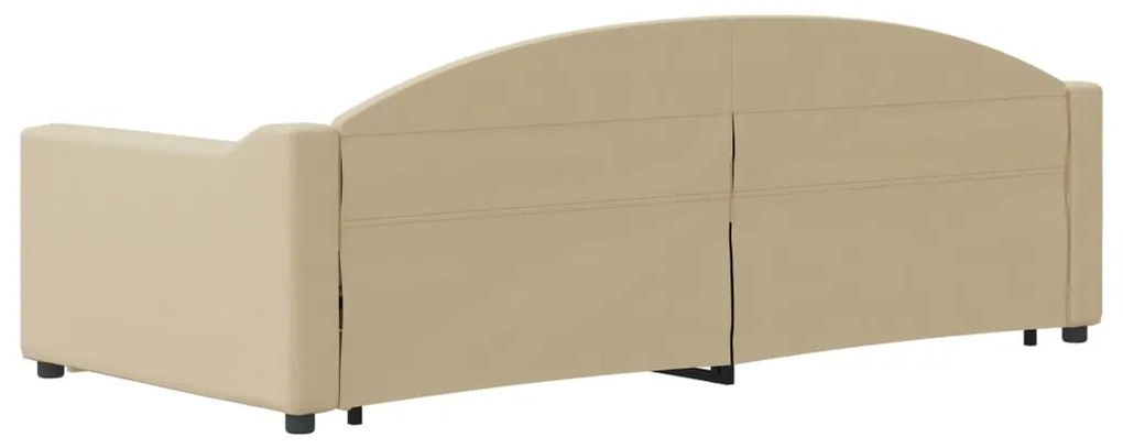 Sofá-cama com gavetão e gavetas 90x200 cm tecido cor creme