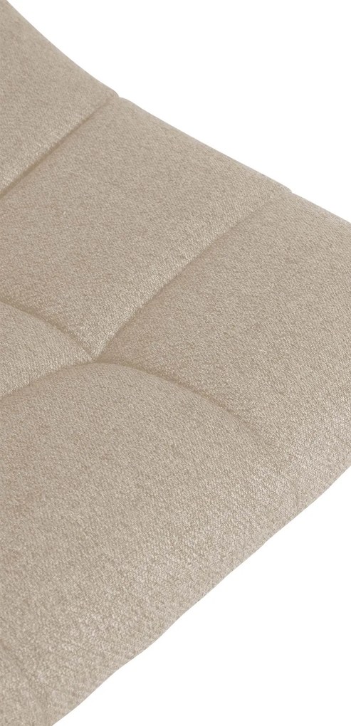 Banco de bar Jerry em tecido com estrutura preta 87-108,5 x 43 x 46,5 cm Creme