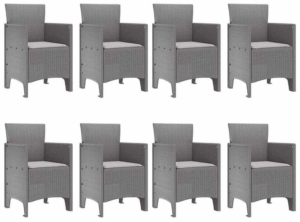 Conjunto de Jantar ao Ar Livre 9 pcs Branco 250 x 100 x 73 cm