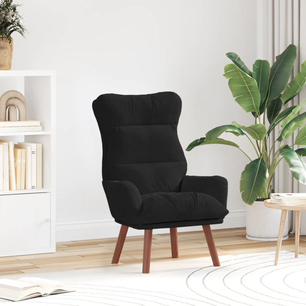 vidaXL Poltrona Relaxante Veludo Preto