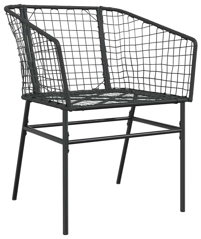 Conjunto de jantar jardim 5 peças vidro vime PE preto