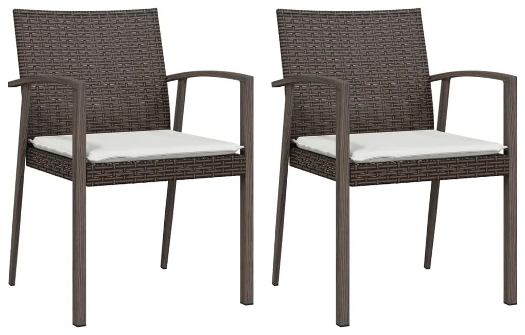 3 pcs conjunto de jantar p/ jardim c/ almofadões vime PE e aço