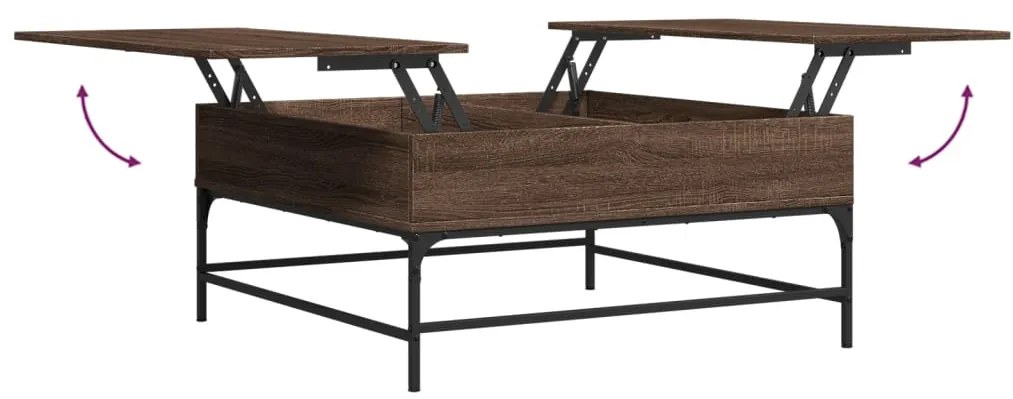 Mesa centro 95x95x45 cm deriv. madeira/metal carvalho castanho
