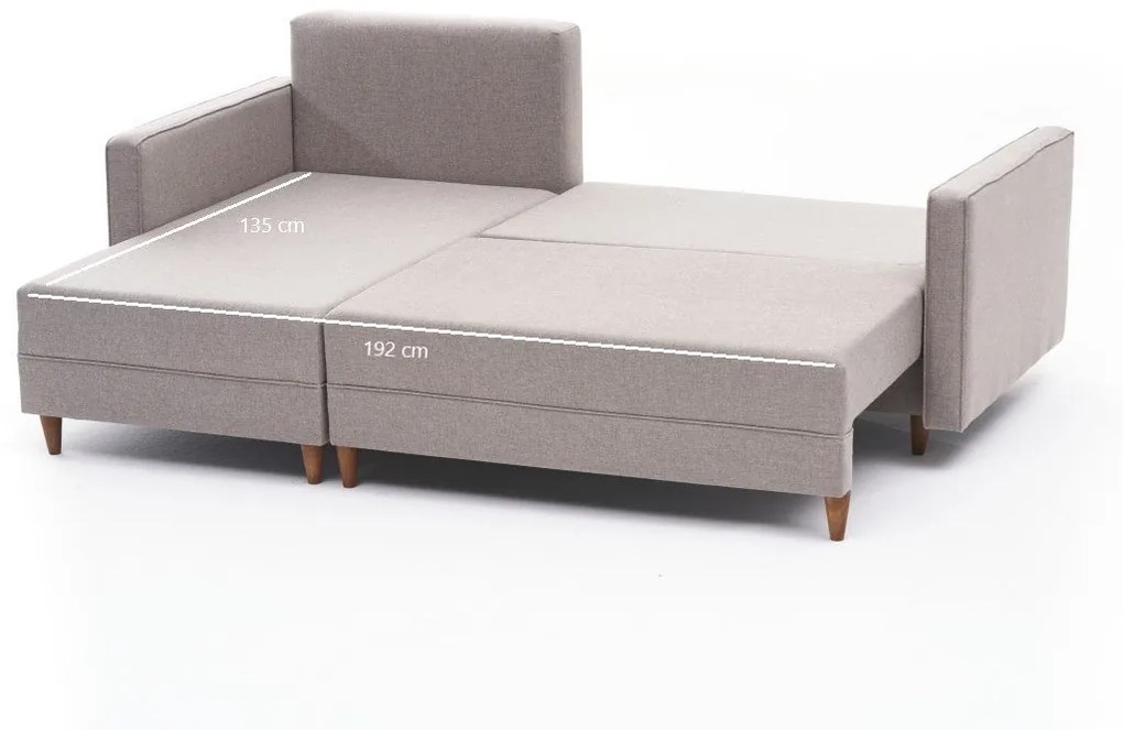 Sofá-Cama de Canto Aydam – Creme – 215x80x150 cm