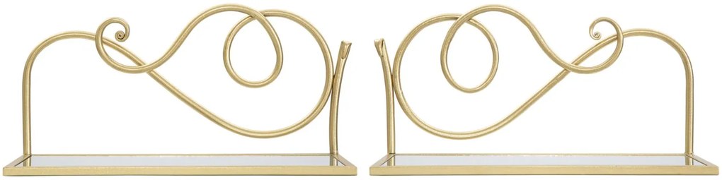 2 PRATELEIRAS DE CABECEIRA 41,5X18X20,5 CM DOURADO