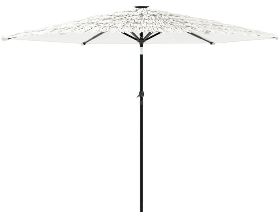 Guarda-sol de jardim com poste de aço 288x288x225 cm branco