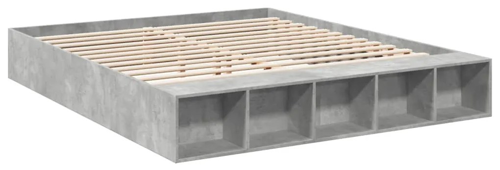 Estrutura de cama 200x200 cm derivados de madeira cinza cimento