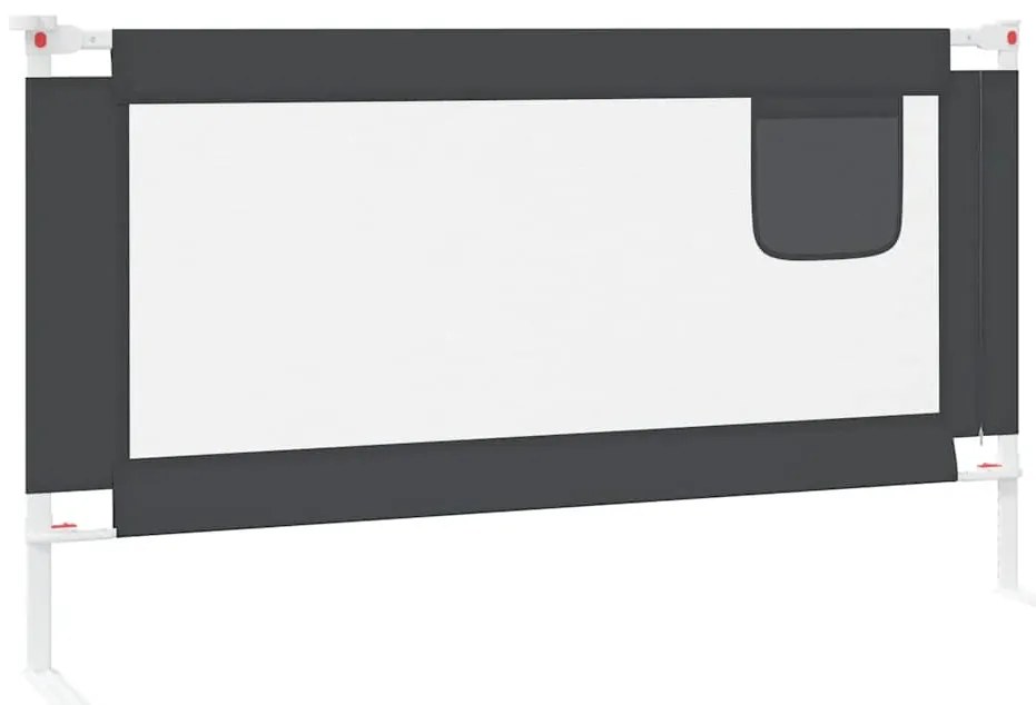 Barra segurança p/ cama infantil tecido 150x25 cm cinza-escuro