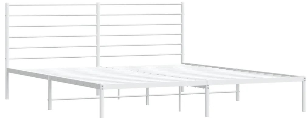 Estrutura de cama com cabeceira 180x200 cm metal branco