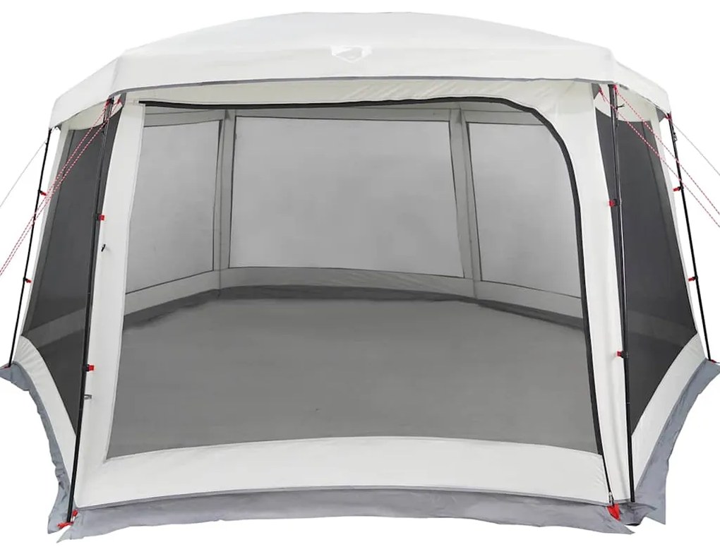 Tenda para piscina c/ mosca amovível e paredes de rede cinzento