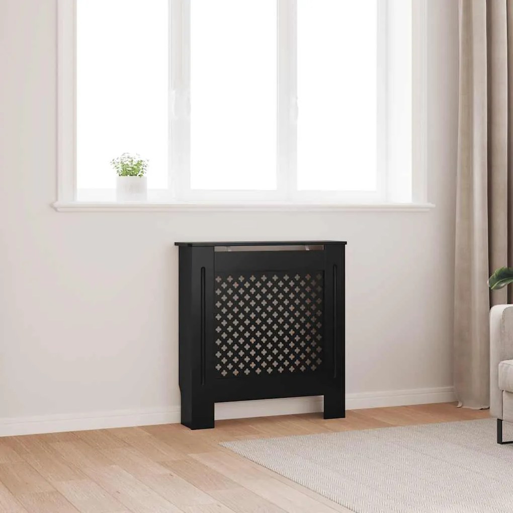 vidaXL Cobertura de radiador MDF 78 cm preto