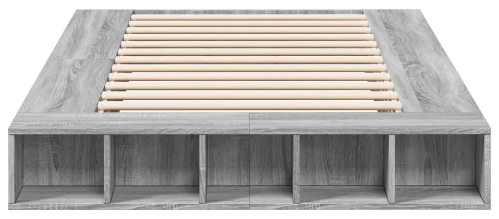 Estrutura cama 140x190 cm derivados de madeira cinzento sonoma