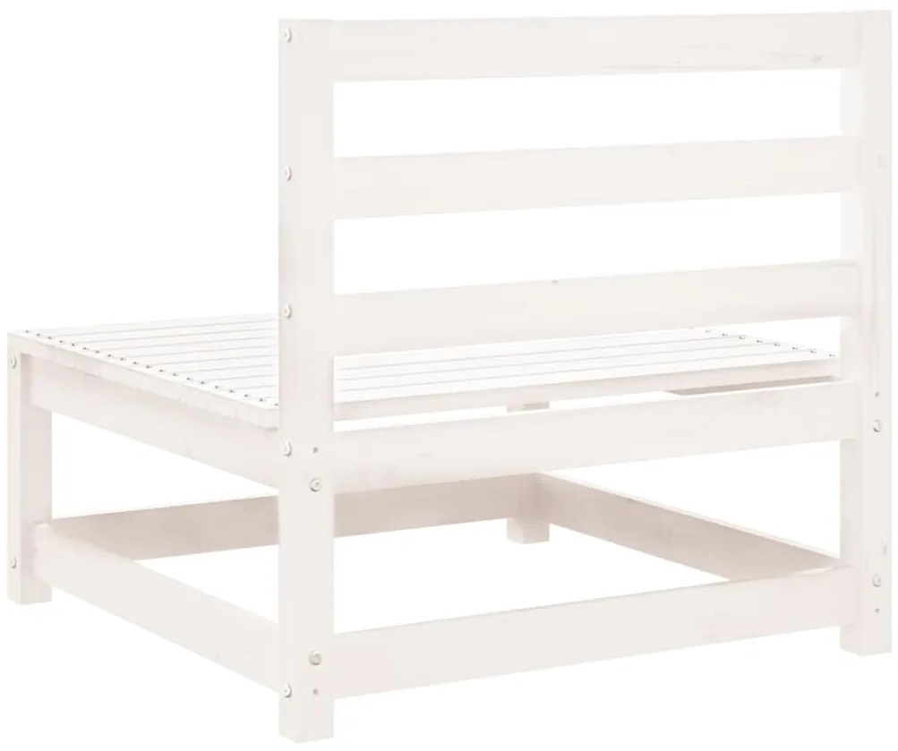 Sofás de centro jardim 2 pcs madeira de pinho maciço branco