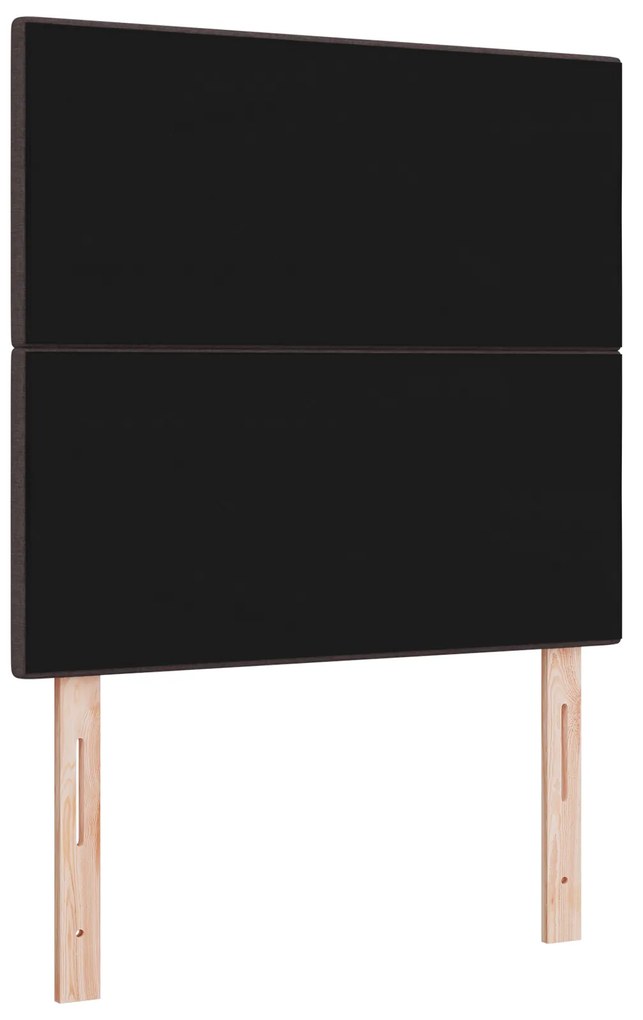 Cabeceira vidaXL Botão Estofada Marrom Escuro 90 cm Tecido