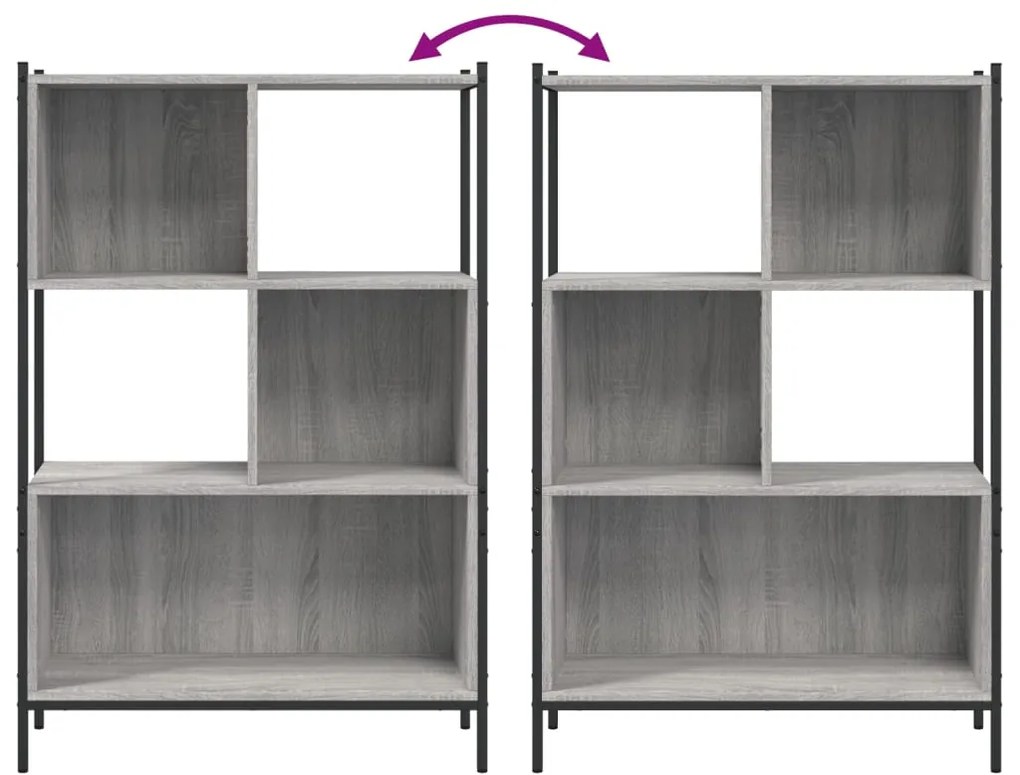 Estante 72x28x109 cm derivados de madeira cinzento sonoma