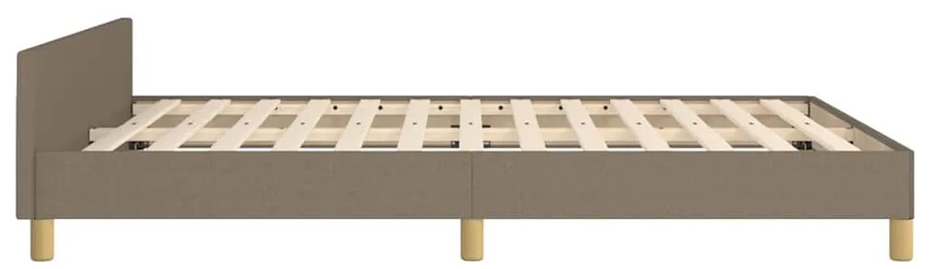 Cama sem colchão 140x190 cm tecido castanho-acinzentado