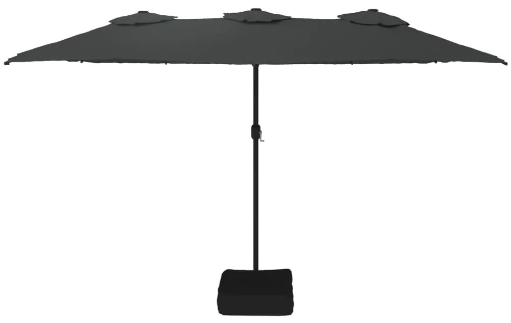 Guarda-sol com cabeça dupla 449x245 cm antracite