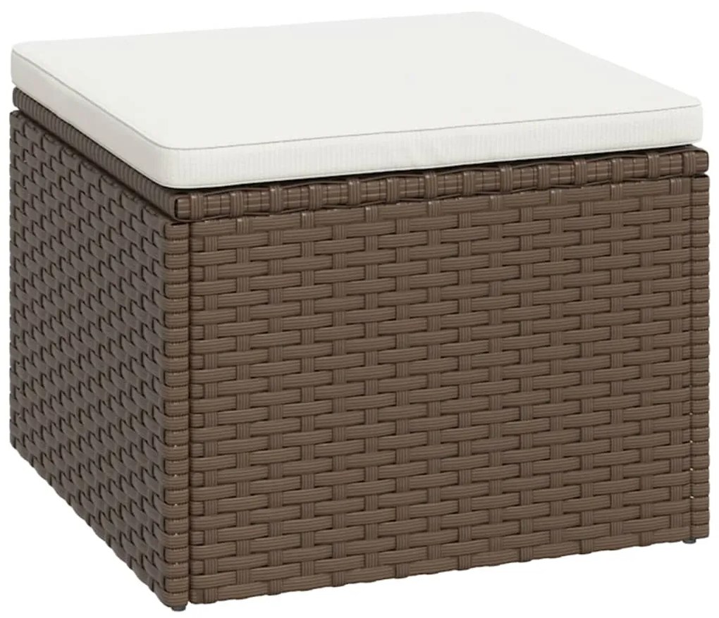 Conjunto lounge de jardim vime PE castanho