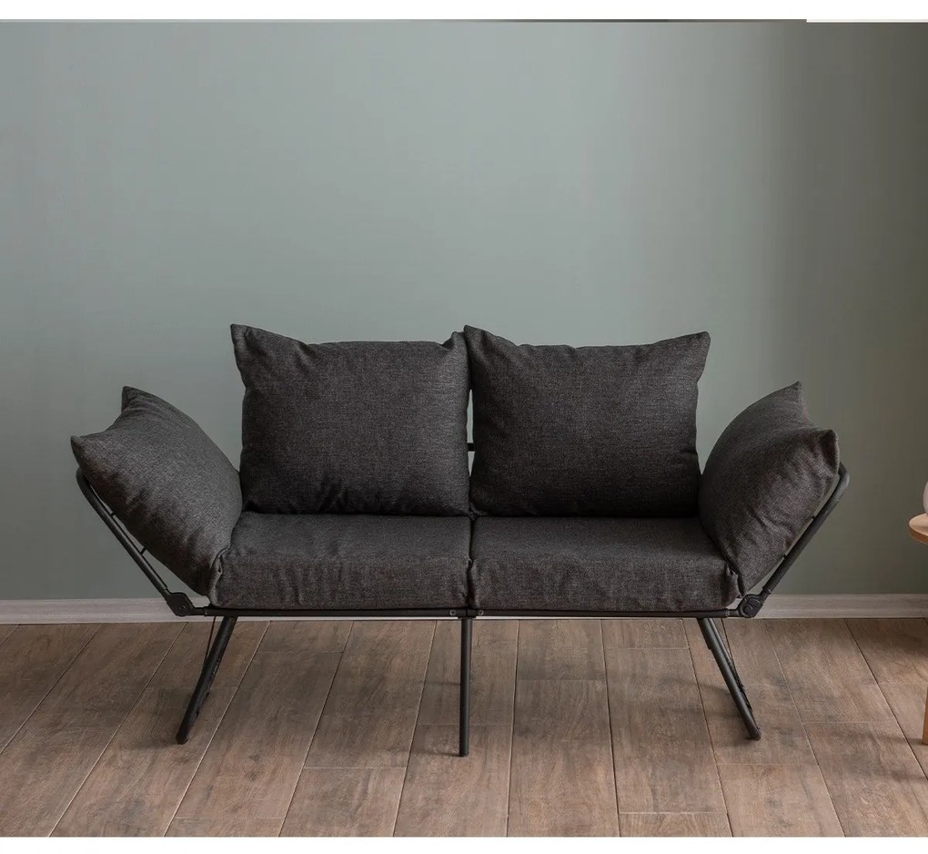 Sofá-Cama de 2 Lugares Viper – Cinzento Escuro – 150x78x60 cm