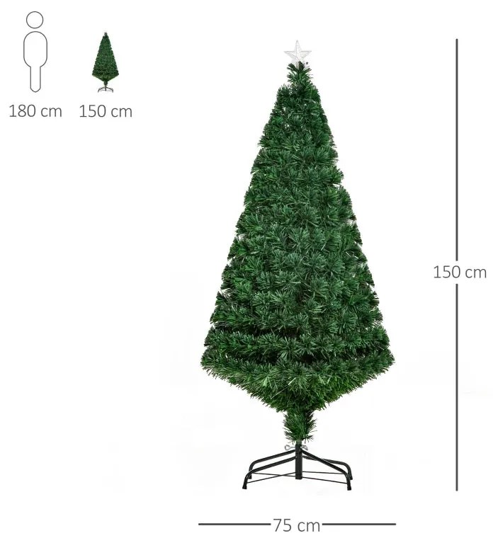 Árvore de Natal com Fibra Óptica - 150 cm