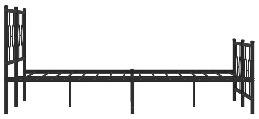 Estrutura de cama com cabeceira e pés 150x200 cm metal preto