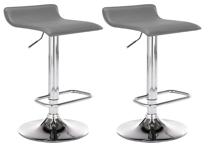 Conjunto de 2 bancos de bar Dyn 38 x 65-85 x 41 cm Cinzento