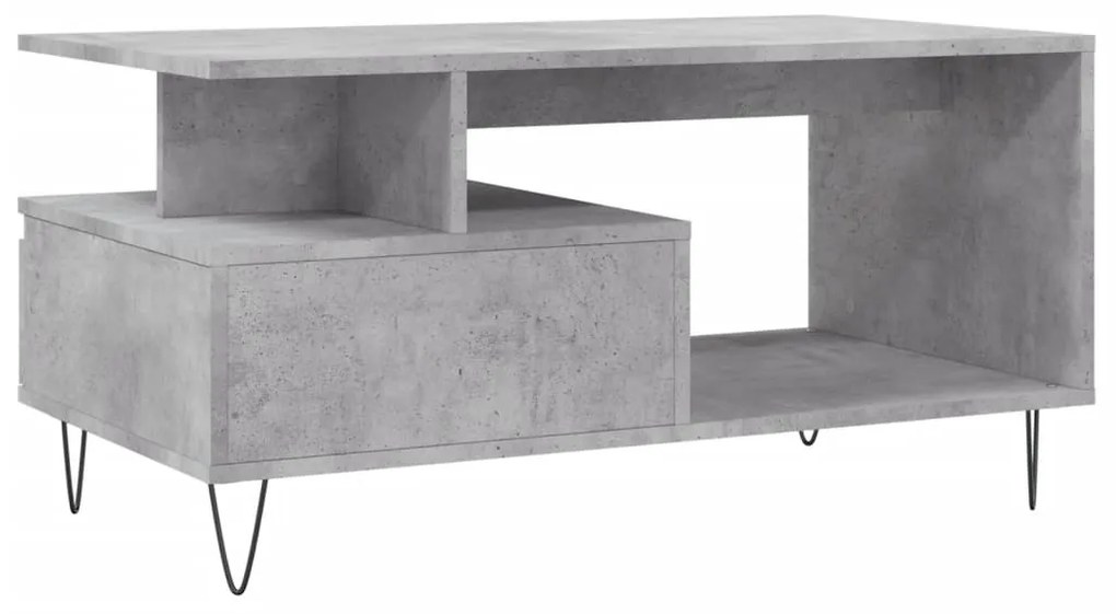 Mesa de centro 90x49x45 derivados de madeira cinzento cimento