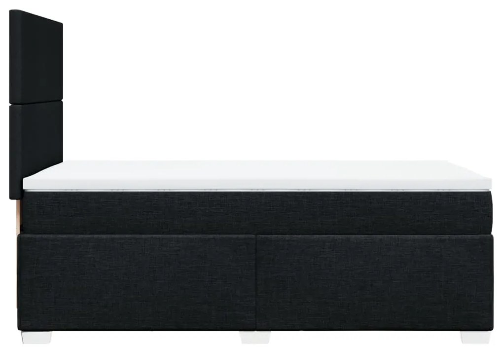 Cama com molas/colchão 90x200 cm tecido preto