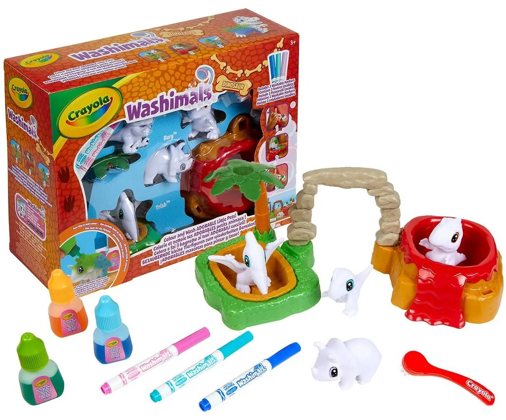 Playset Washimals Dinos Set Jurásico Crayola Washimals Dinosaurs Jogo de Trabalhos Manuais