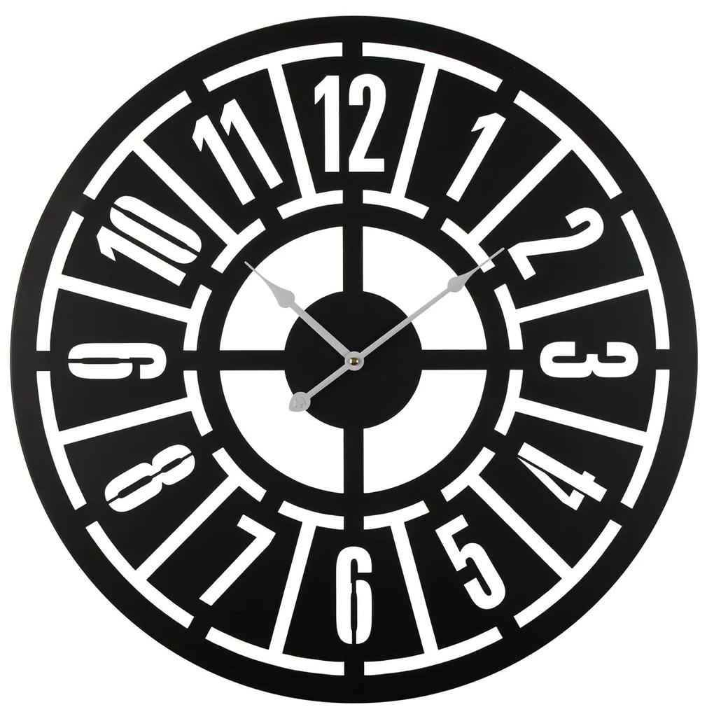 Relógio de Parede Versa Preto Metal (60 x 60 x 5 cm)