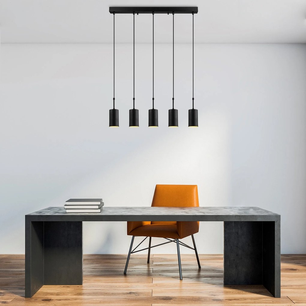 Chandelier Camel 5 – Preto – 79 x 9 cm