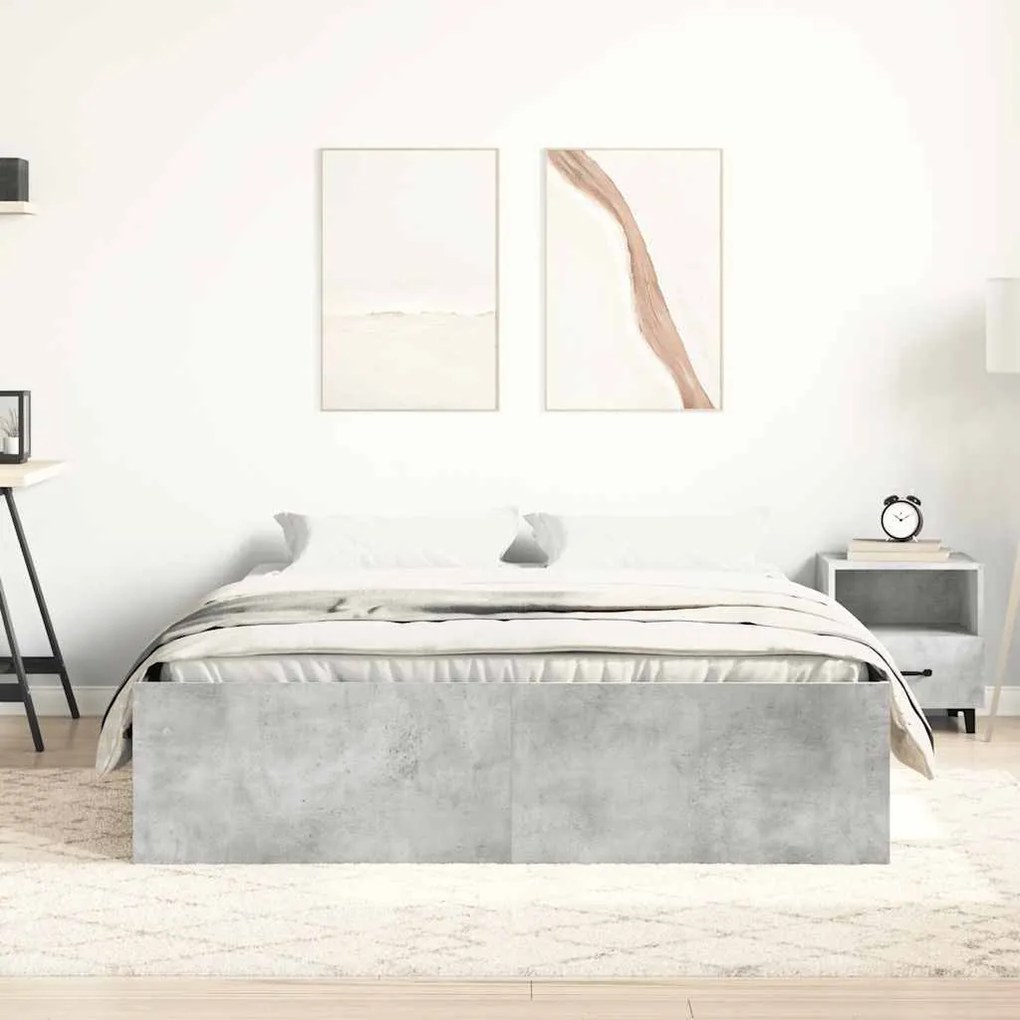 Estrutura de cama 120x200 cm cinza cimento