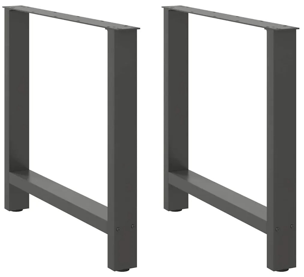 Pés para mesa de jantar antracite 2 peças 80x(72-73) cm aço