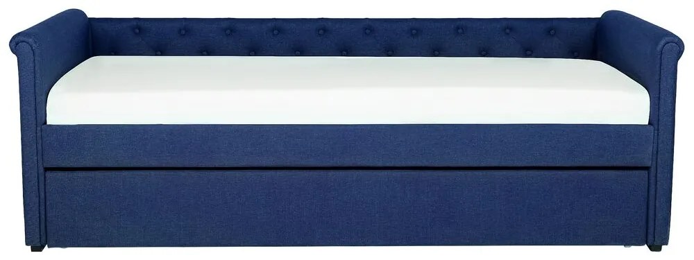 Cama dupla em tecido azul marinho 80 x 200 cm LIBOURNE Beliani