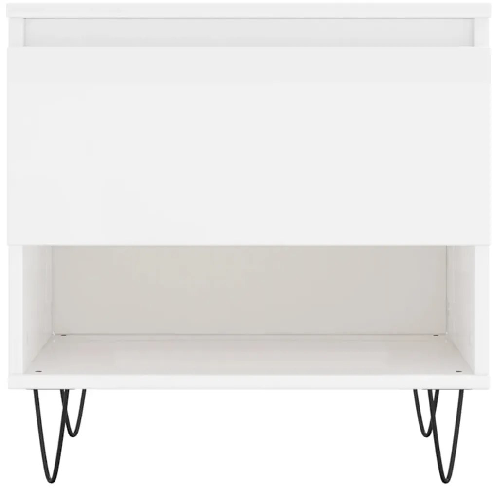 Mesas de centro 2pcs 50x46x50cm deriv. madeira branco brilhante