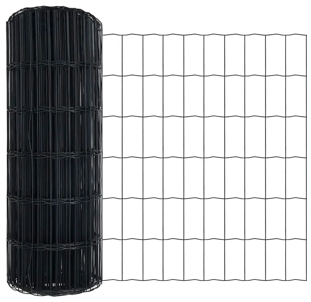 Cerca Euro da com 13 postes pontudos, 0.8x25m em aço galvanizado cinza