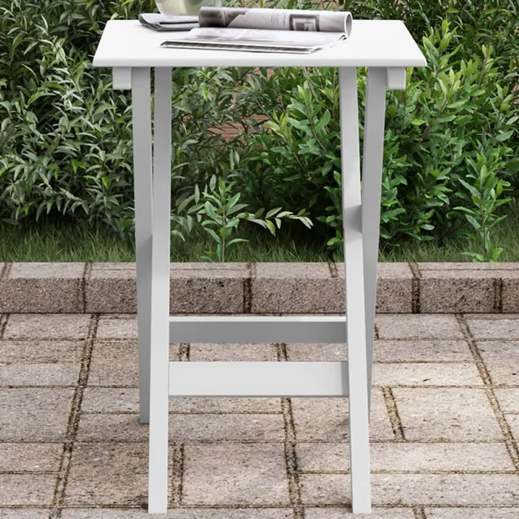 vidaXL Mesa de apoio dobrável madeira de álamo maciça branco