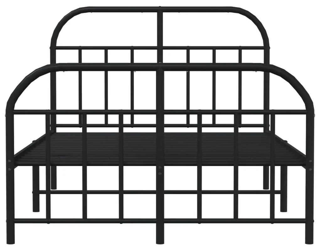 Estrutura de cama com cabeceira e pés 120x200 cm metal preto