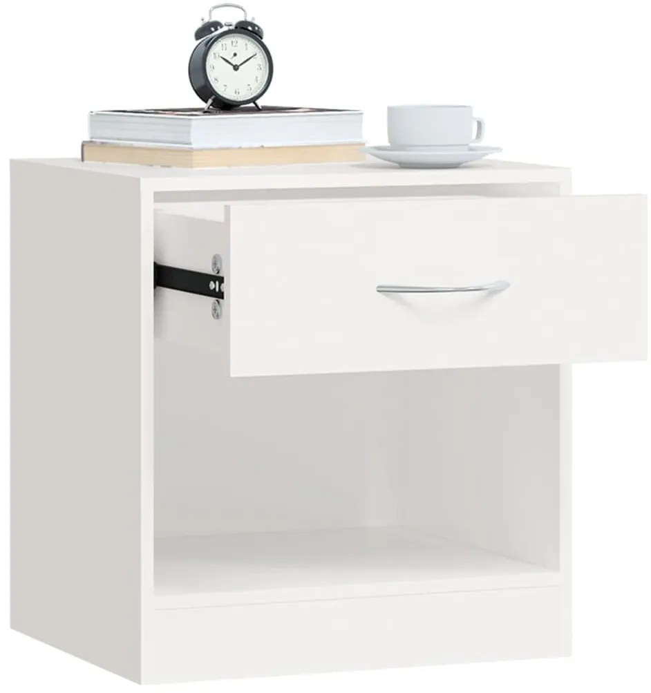 Mesa de cabeceira 2 pcs gaveta branca