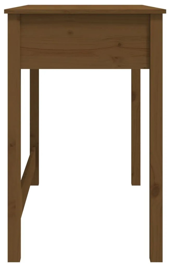 Secretária com gavetas 100x50x78 cm pinho maciço castanho-mel