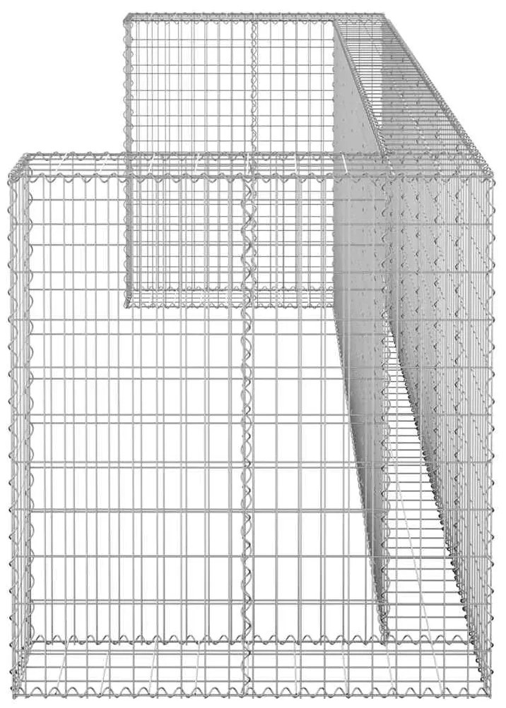 Muro gabião p/ caixotes do lixo aço galvanizado 325x100x110 cm