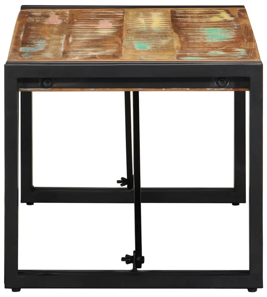 Mesa de centro multicor 80x40x35 cm madeira maciça recuperada
