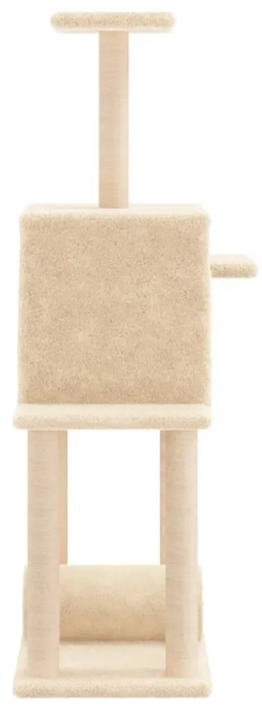 Árvore para gatos c/ postes arranhadores sisal 122 cm cor creme