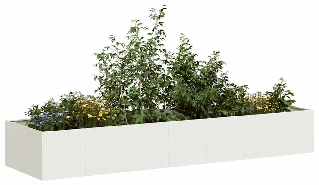 vidaXL Vaso/floreira 280x80x40 cm aço branco